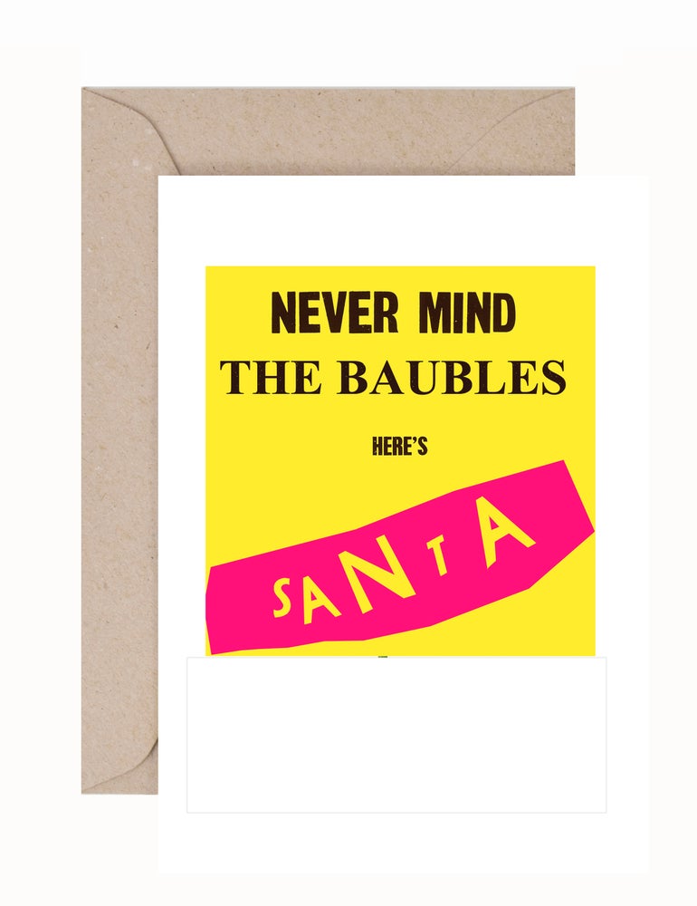 Lex Middleton: Never Mind the Baubles Christmas Card & Envelope