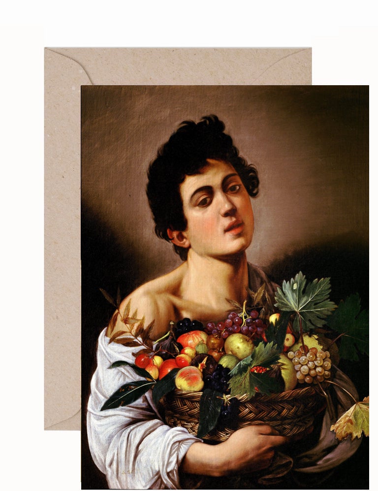 Caravaggio: Boy with Basket of Fruit Greeting Card & Envelope