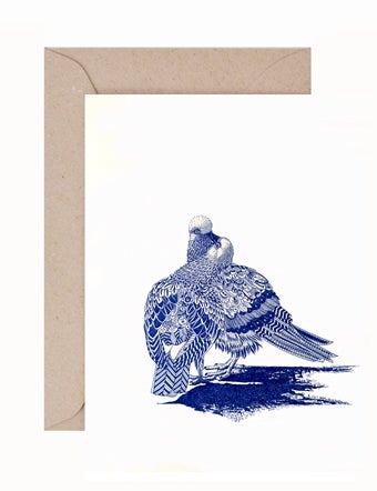 Sally-Ann Rowland: Pigeons Greeting Card & Envelope
