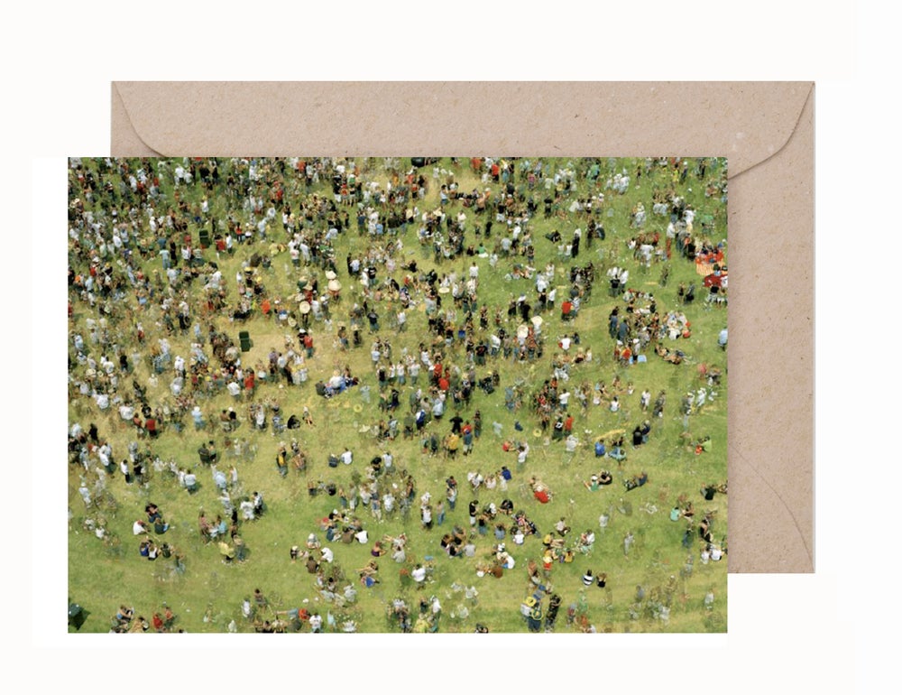 Simon Terrill: Green Crowd Greeting Card & Envelope