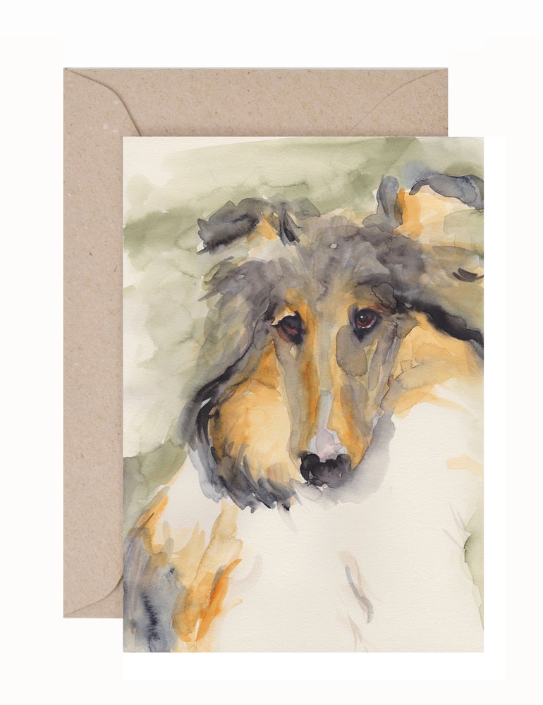 Debbie Pridmore: Thoughtful Hound Greeting Card & Envelope