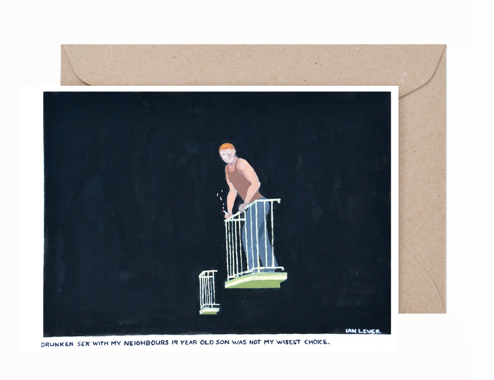 Ian Lever: Drunken Greeting Card & Envelope