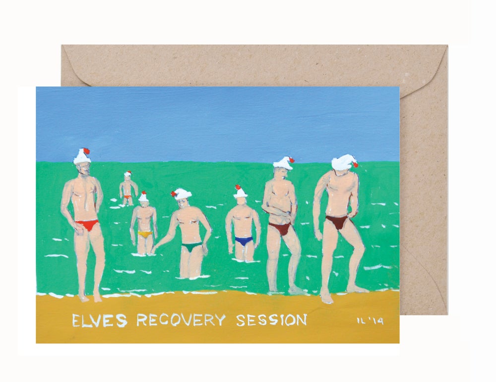 Ian Lever: Elf Recovery Greeting Card & Envelope