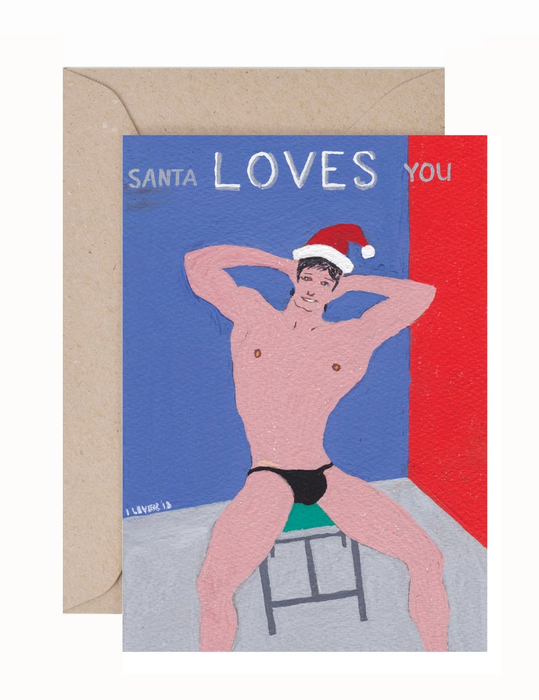 Ian Lever: Santa loves you Greeting Card & Envelope